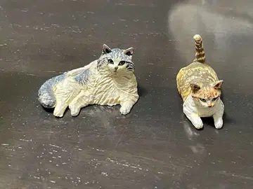 목조 조각가 하시모토 미오 고양이 조각 2 모이 군 치미 짱 가챠 피규어