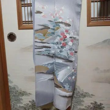 호몬기 꽃무늬 그레이 계열 실크제