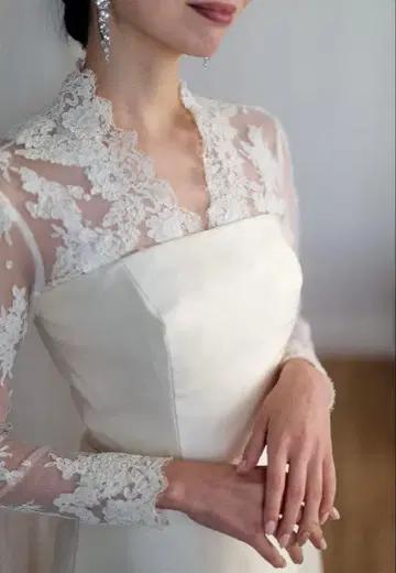 웨딩 드레스 긴팔 레이스