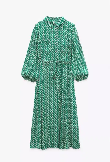 ZARA 셔츠 원피스 그린