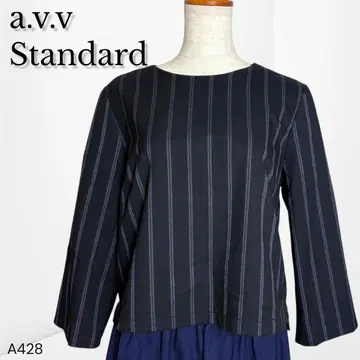 [AVV 스탠다드] 스트라이프 패턴 풀오버 블라우스 L