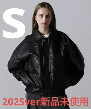 [ CLEL ] 빈티지 디자인 인조 가죽 블루종 [ S 사이즈/블랙 ]