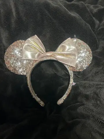 미니 마우스풍 머리띠 실버