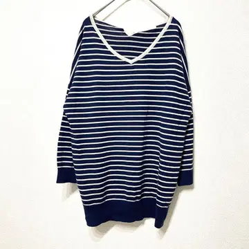 any sis 에니 스위스 상의 스웨터 보더 V넥