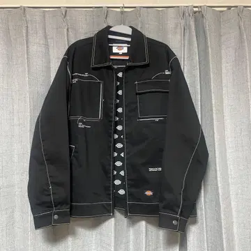 Dickies 아이젠하워 자켓 블랙 화이트 스티치