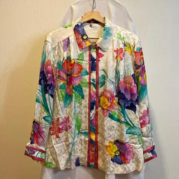 꽃무늬 집업 셔츠