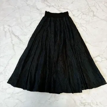 MONILE 모니레 자카드 롱 스커트 허리밴딩 블랙