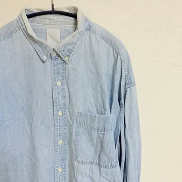 데님 셔츠 버튼 다운 라이트 블루