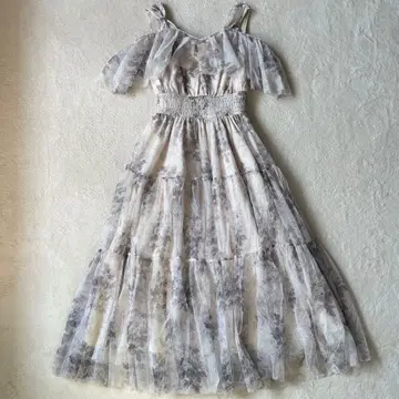 로제 뮤즈 플로럴 프린트 튤 드레스 로제뮤즈