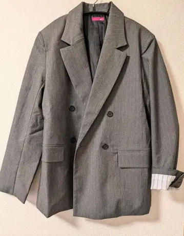 그레이 더블 브레스트 테일러드 자켓