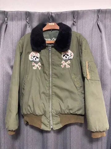 40s 50s B-15 자켓 민간 EMAR 지퍼 스컬 자수