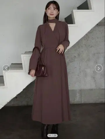 anuans 더블 새틴 클래시컬 원피스