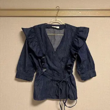 [ MOUSSY ] 다크 데님 블라우스 사이즈 1