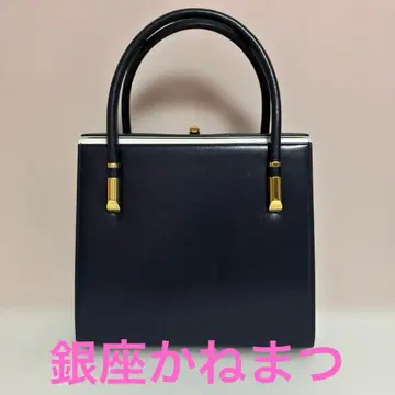 네이비 가죽 핸드백