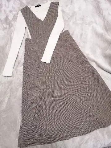 UNTITLED 오버롤 스커트 상의 2종 세트