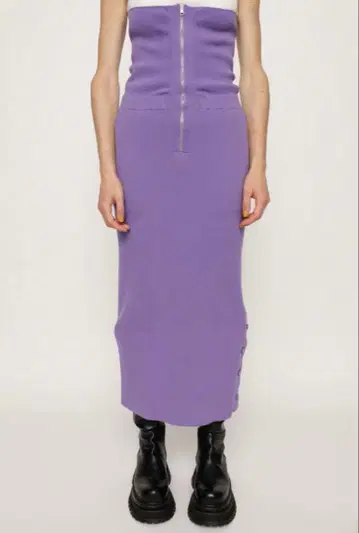 SLY WAIST WARMER ZIP RIB SK 롱 스커트