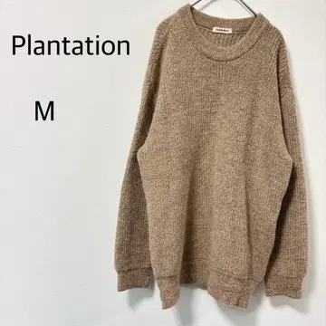 플랜테이션 스웨터 니트 리브 크루넥 베이지 M