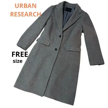 URBAN RESEARCH 그레이 체스터 코트 울 혼방
