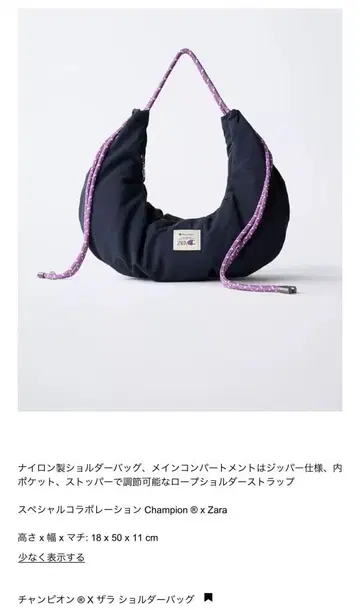 Champion x Zara 나일론 숄더백