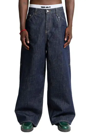 trend vision Baggy Denim Jeans Blue