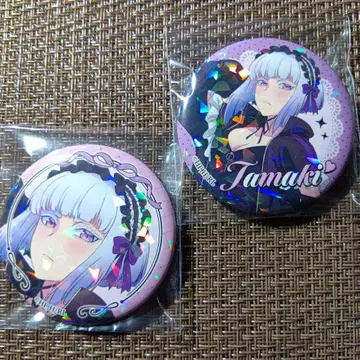 락은 숙녀의 취미이고 화이트 야환 홀로그램 캔뱃지 2개 세트