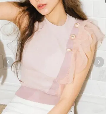 eimy EM pearl 튤 콤비 니트탑