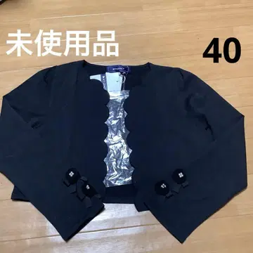 M's Gracy 스캘럽 넥 가디건 블랙 새상품 40.