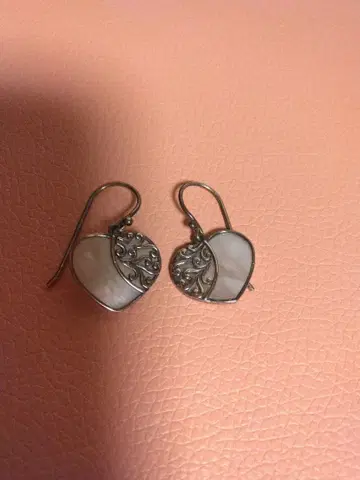 UC 실버 925 하트형 바다 조개 귀걸이