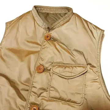 빈티지 45R 45rpm 나일론 립 퀼트 충전솜 다운 베스트 & 자수