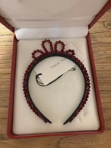 Simone Rocha 빨간색 비즈 티아라 머리띠