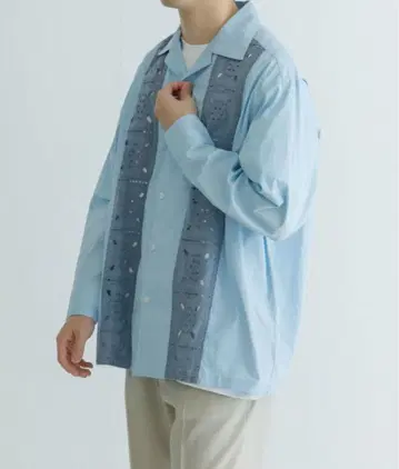 미사용 새상품 URBAN RESEARCH iD 레이스 오픈 카라 셔츠