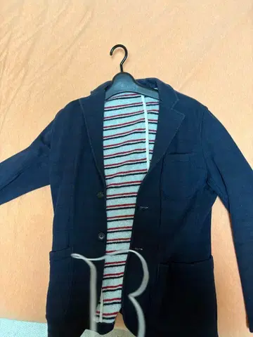 네이비 캐주얼 자켓 스트라이프 이너 포함