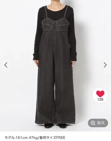 [ 익명 배송 ] LOWRYS FARM 블랙 데님 살로펫