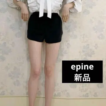 새상품 epine 에피누 사이드 슬릿 벨로아 숏팬츠 블랙 pants