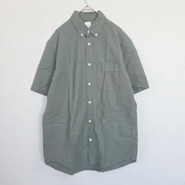 H&M L.O.G.G. 반팔 셔츠 카키 S 남성용 버튼 다운 코튼