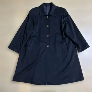 캐시미어 100% 롱 코트 골드 버튼 블랙 오버 사이즈 루즈핏