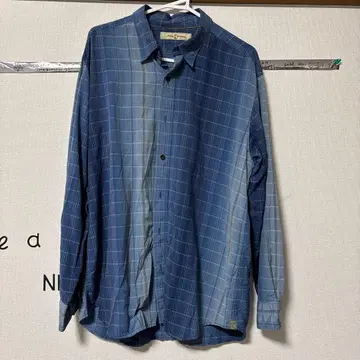 Tommy Bahama 100% 실크 체크 무늬 셔츠 L