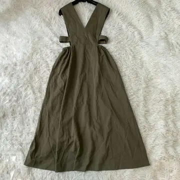 RADIATE 카키 바이컬러 점퍼 스커트 롱