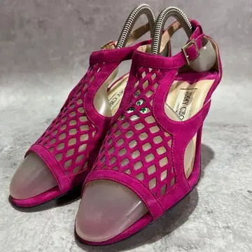 JIMMY CHOO 핑크 스웨이드 하이힐 펌프스