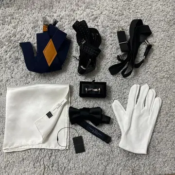 더 트리트 드레싱 나비 넥타이 치프 커프 링크 신랑 잡화 5종 세트