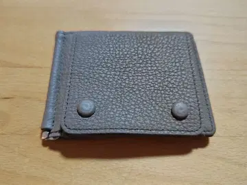 SLOW 그레이 가죽 머니클립 beams 별주