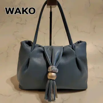 WAKO 파랑 태슬 핸드백