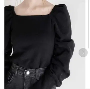 amel 퍼프 슬리브 스퀘어 상의