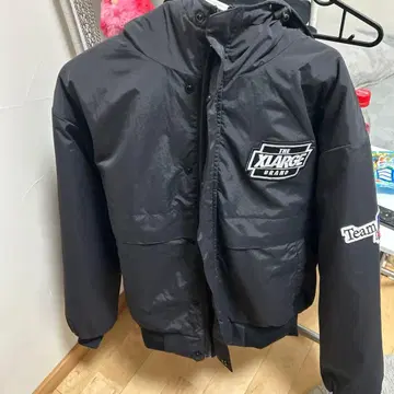 XLARGE 블랙 후드 부착 자켓