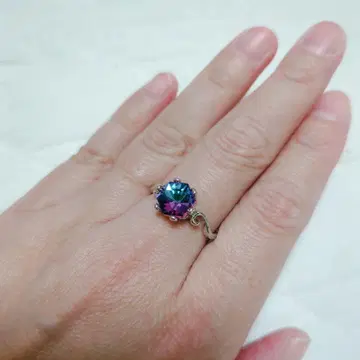 스피넬 반지 퍼플 x 그린 19호 루즈한 사이즈