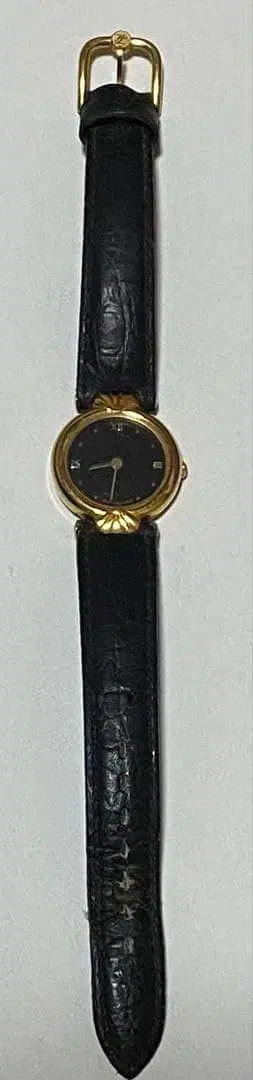 칼 라거펠트 쿼츠 손목시계 블랙 가죽 정크제품