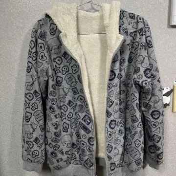 플리스 집업 후드티 리버서블