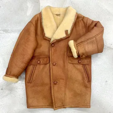 wind armor 브라운 레더 무스탕 코트