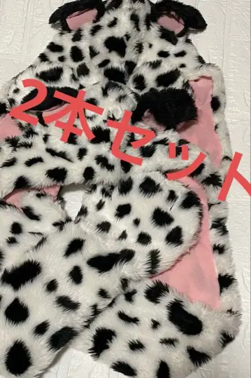 디즈니 101마리 강아지 후드 부착 팬캡 머플러 2개 세트