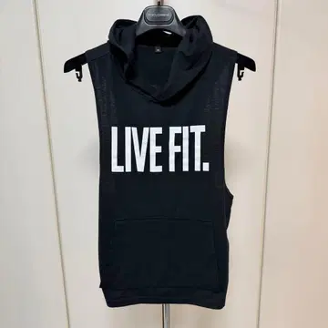 LIVE FIT. 블랙 탱크탑 M 후드티